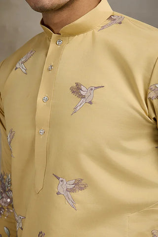 Yellow Viscose Silk Mens kurta for haldi ceremony Yellow Viscose Silk Mens kurta for haldi ceremony