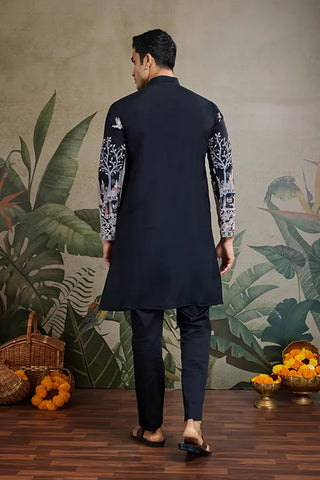Beautiful Black Viscose Silk Kurta mens wear near me Beautiful Black Viscose Silk Kurta mens wear near me