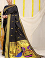 Alluring Black Paithani Silk Saree With Angelic Blouse Piece
