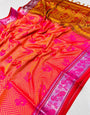 Innovative Dark Pink Paithani Silk With Woebegone Blouse Piece