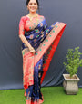 Desiring Blue Banarasi Silk Saree With Proficient Blouse Piece