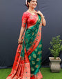 Engrossing Green Banarasi Silk Saree With Proficient Blouse Piece