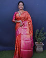 Traditional Red Banarasi Silk Saree With Most Flattering Blouse Piece