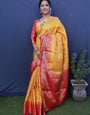 Admirable Yellow Banarasi Silk Saree With Most Flattering Blouse Piece