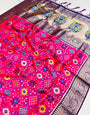 Wonderful Dark Pink Soft Patola Silk Saree with Demanding Blouse Piece