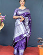 Super extravagant Royal Blue Banarasi Silk Saree With Fragrant Blouse Piece