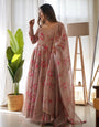 Digitally Printed Pure Soft Organza Anarkali Suit With Huge Flair Comes With Duppatta