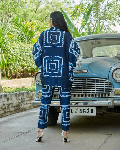 Blue Shibori Co-ord Set