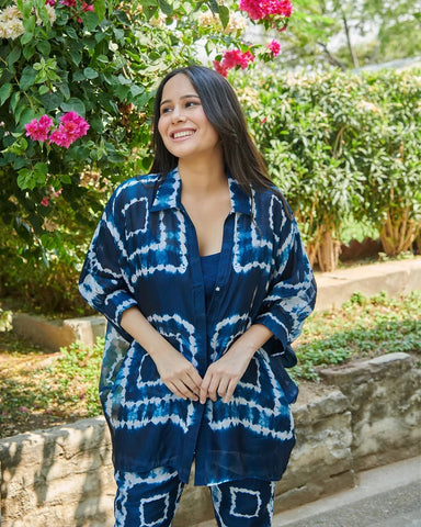 Blue Shibori Co-ord Set