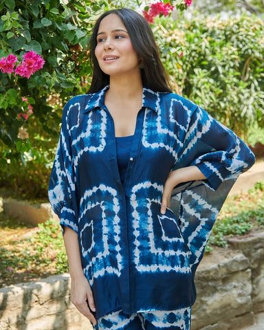 Blue Shibori Co-ord Set