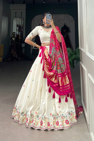 Sequins With Thread Embroidery Work Lehenga Choli