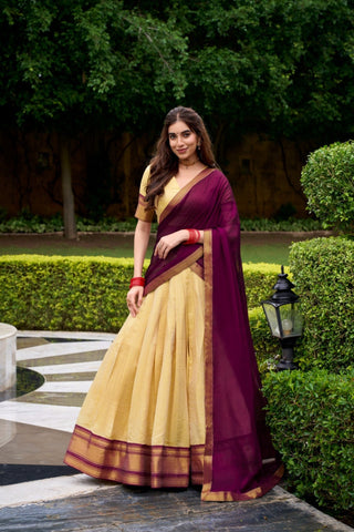 The Royal Kanchipuram Zari Weave Half Saree