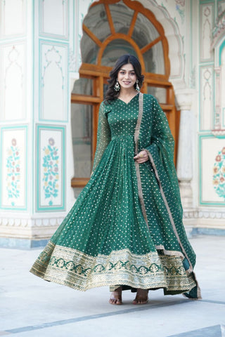 New Premium Readymade Stylish Gown With Dupatta Collection