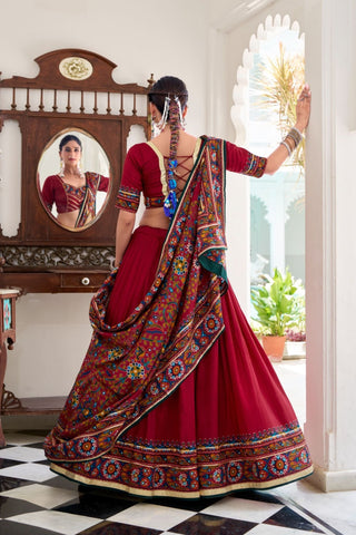 Gamthi Print Embossed Designer Beautiful Lehenga Choli