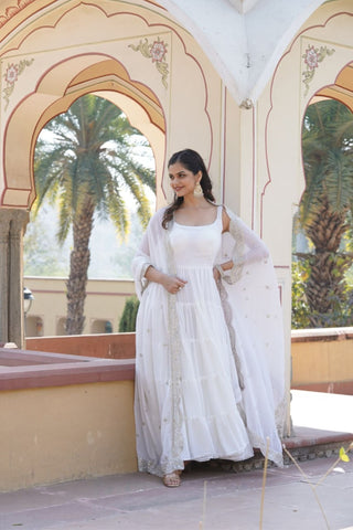 Women's Gowns With Designer Embroidered Dupatta