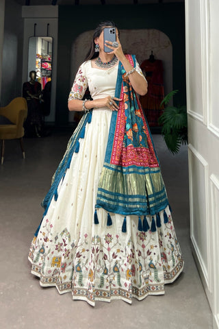 Sequins With Thread Embroidery Work Lehenga Choli