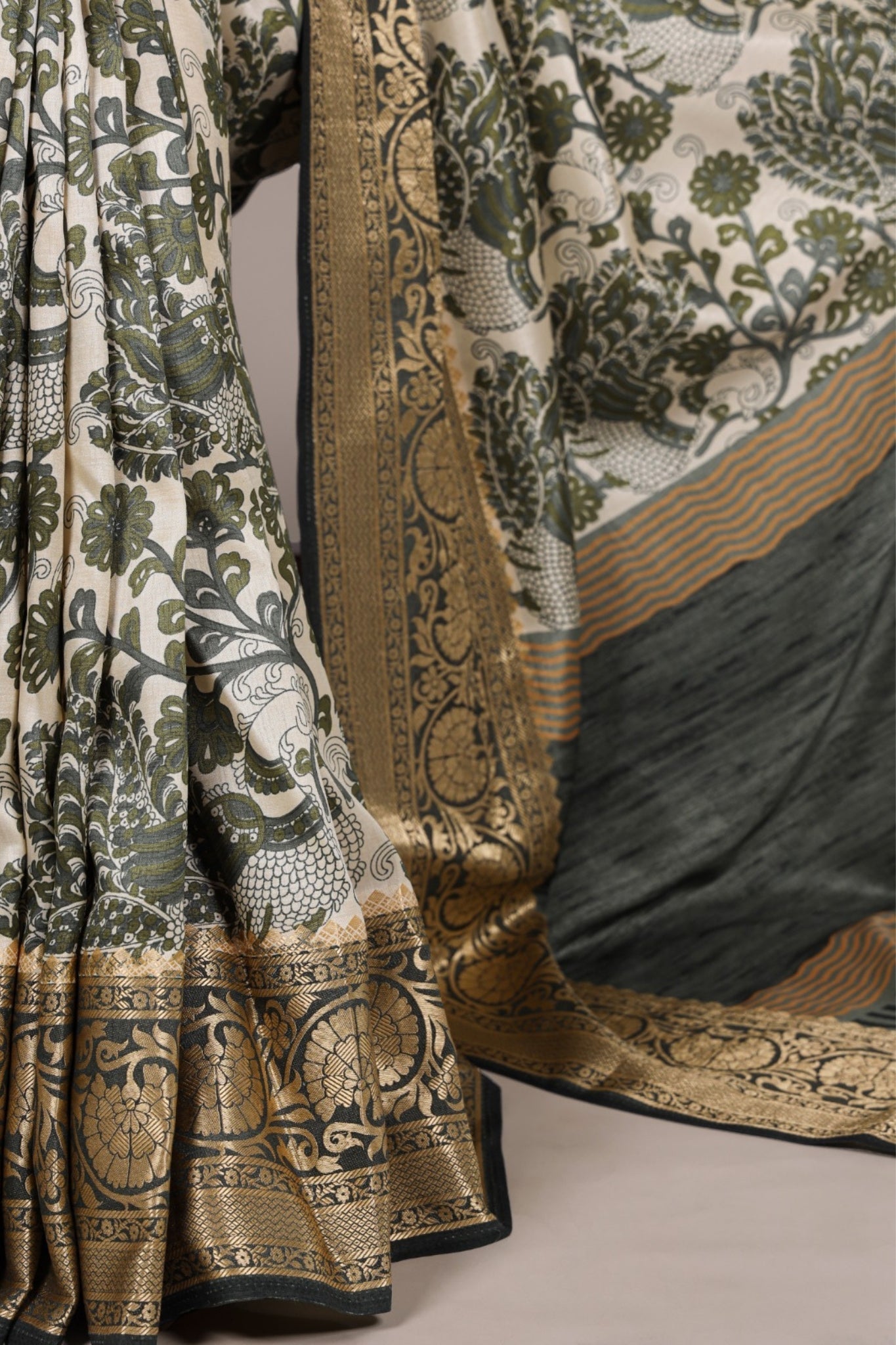 Tasar Silk Printed With Viscose Border Beautiful Saree