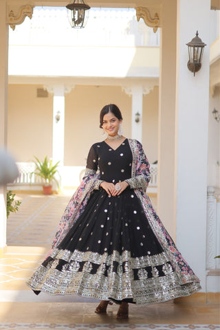 Beautiful Stylish designer Gown With Dupatta Set