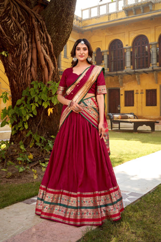 Ethereal Elegance Pure Chanderi Zari Woven Luxury Lehenga Set