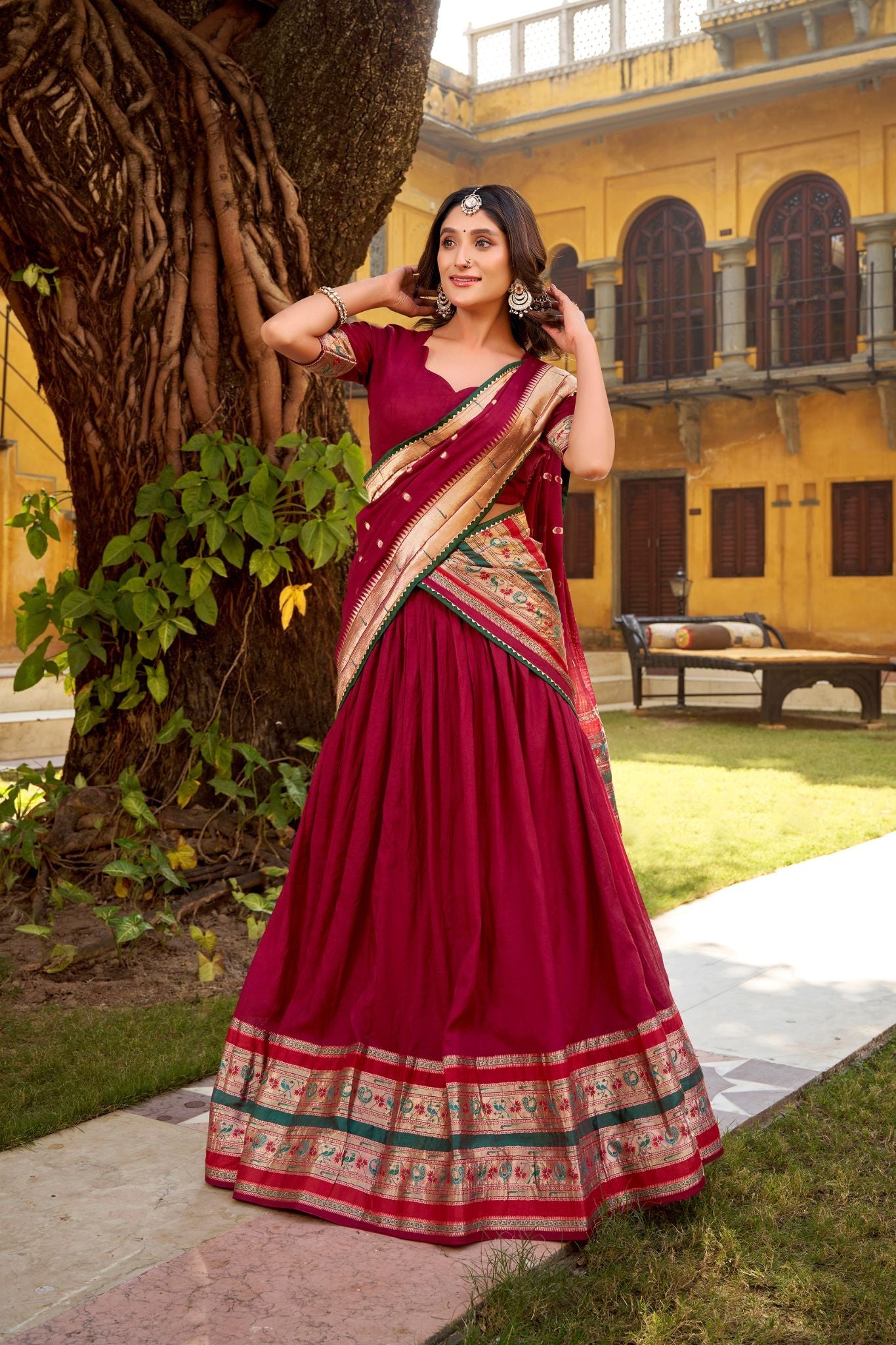Ethereal Elegance Pure Chanderi Zari Woven Luxury Lehenga Set