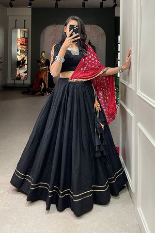 New Plain With Gotta Patti Work Navratri Lehenga Choli