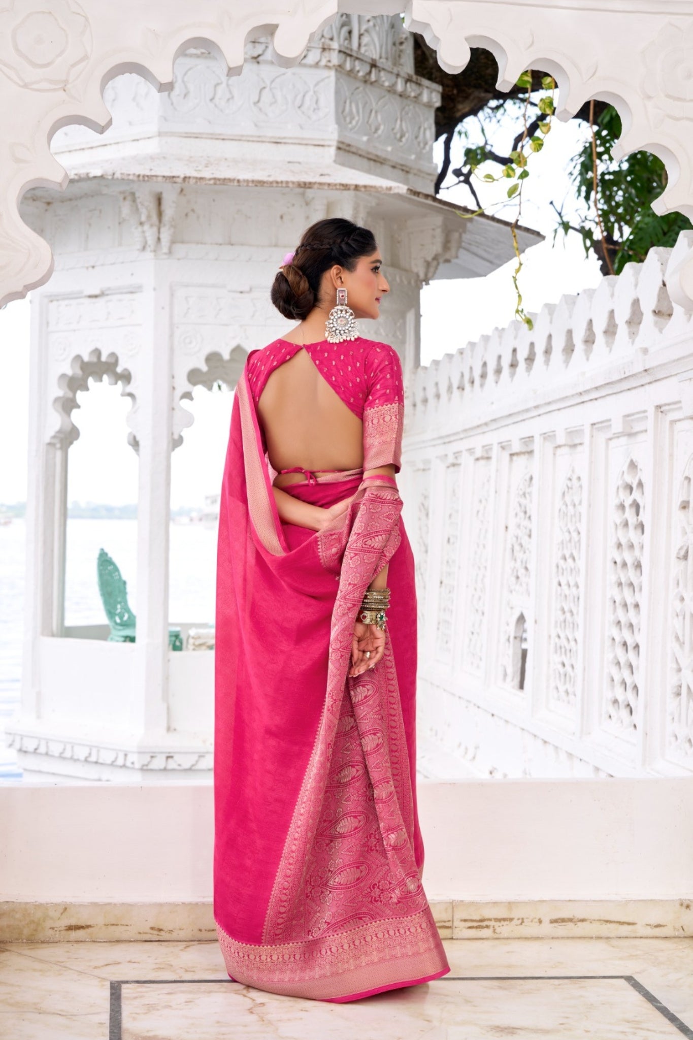 Chinon Saree With Zari Weaving Explore Acriine Ethnic Collection
