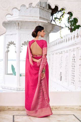 Chinon Saree With Zari Weaving Explore Acriine Ethnic Collection
