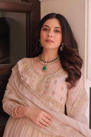 Designer Georgette Gown With Sequins Elegance