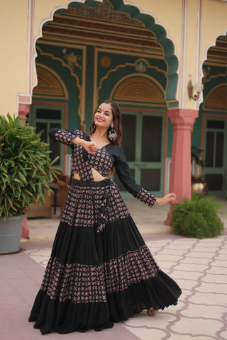 Printed Rayon Navratri Readymade Lehenga Choli