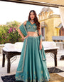 Celestial Sky Blue Embroidered Bridesmaid Lehenga Choli