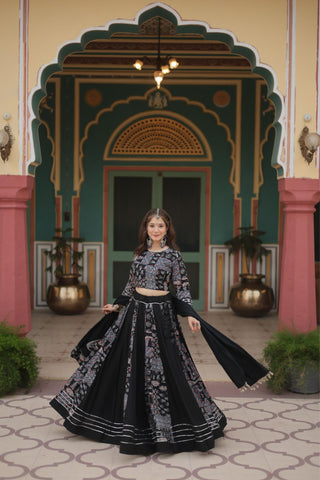 Printed Readymade Rayon Designer Navratri Lehenga Choli