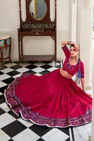 Gamthi Print Embossed Designer Beautiful Lehenga Choli