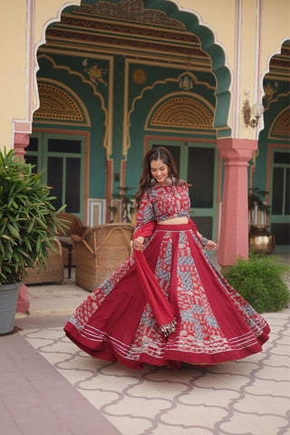 Printed Readymade Rayon Designer Navratri Lehenga Choli