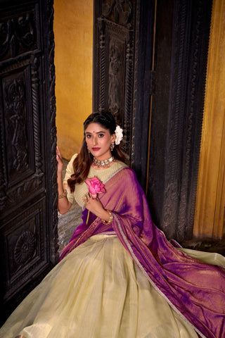 Luxury Dupion Silk Lehenga with Zari Dupatta – Wedding & Party Wear Ensemble