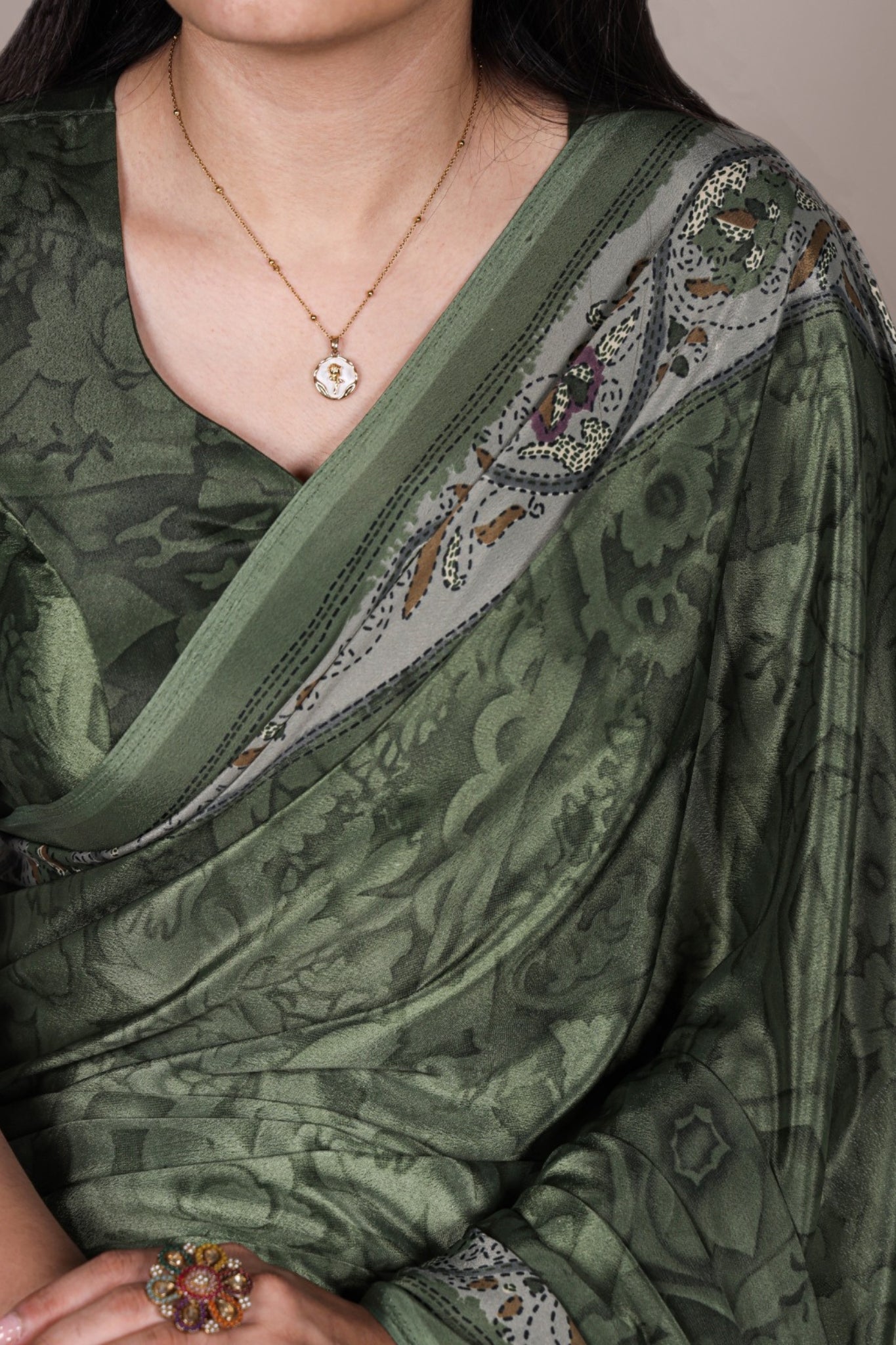 Printed Crepe Saree