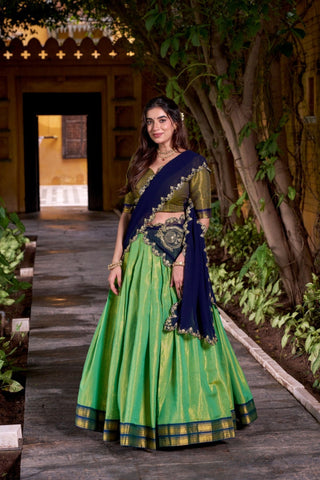 South Indian Style Kanchipuram Silk Lehenga Choli