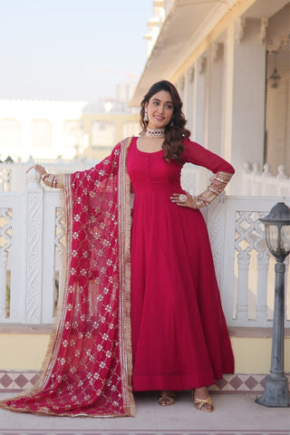 The Perfect Attractive Gown with Dupatta Set