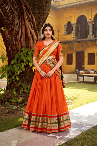 Ethereal Elegance Pure Chanderi Zari Woven Luxury Lehenga Set