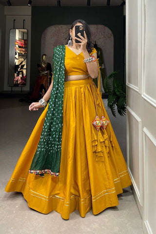 New Plain With Gotta Patti Work Navratri Lehenga Choli