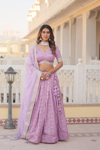 The Elegance of a Designer Viscose Jacquard Lehenga Choli Set