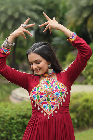 Maroon Attractive Navratri Gown