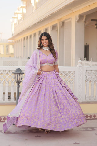 The Elegance of a Designer Viscose Jacquard Lehenga Choli Set