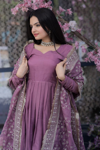 New Stylish Kurta & Plazzo With Embroidered Dupatta