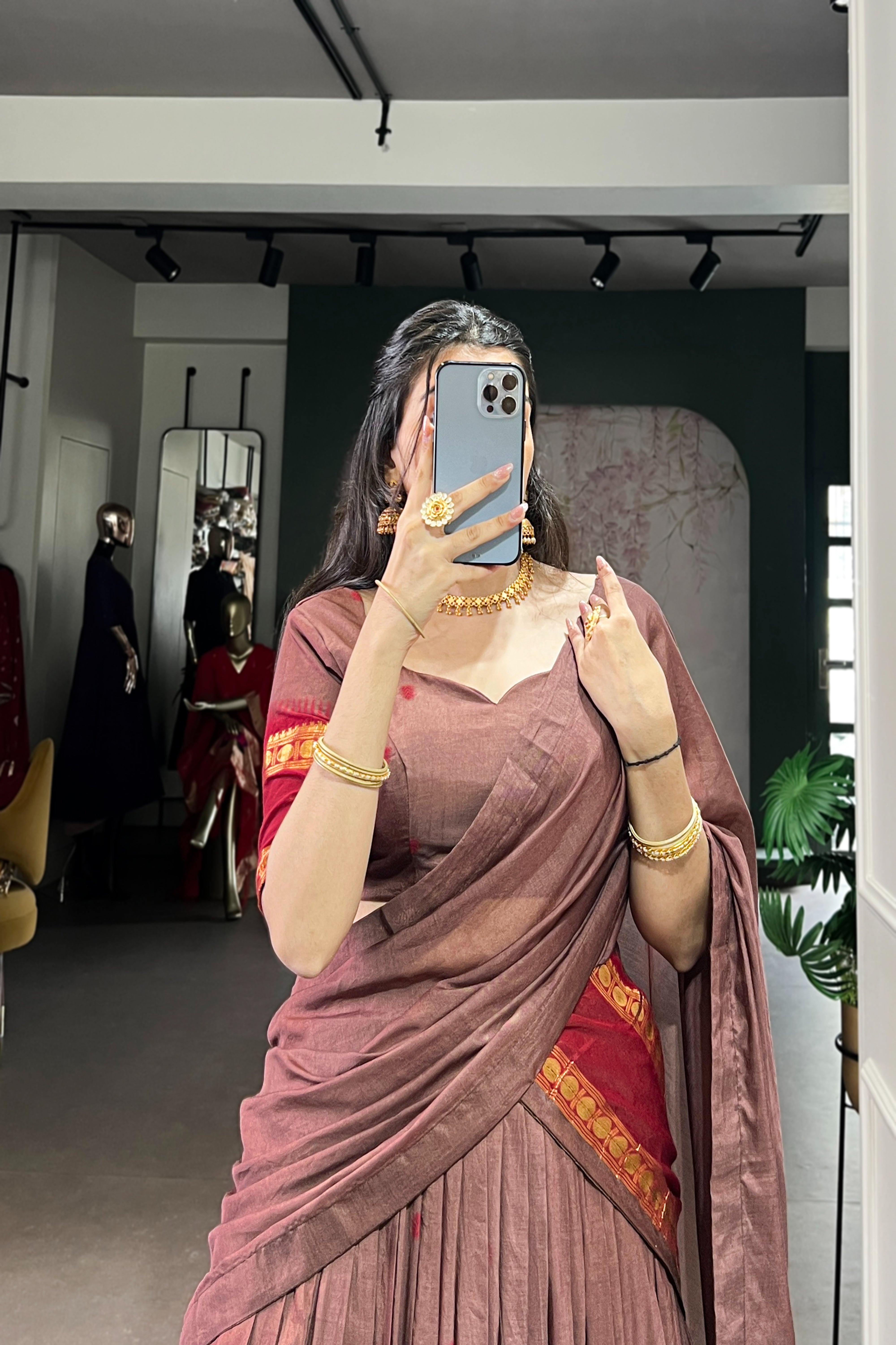 TILTON PURE CHANDERI ZARI WEAVING LEHENGA CHOLI WITH DUPATTA