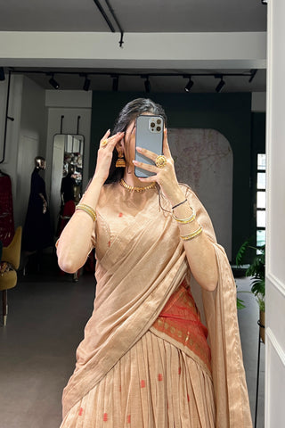 TILTON PURE CHANDERI ZARI WEAVING LEHENGA CHOLI WITH DUPATTA