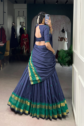 TILTON PURE CHANDERI ZARI WEAVING LEHENGA CHOLI WITH DUPATTA