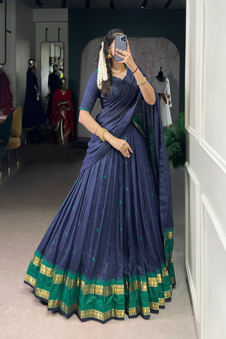 TILTON PURE CHANDERI ZARI WEAVING LEHENGA CHOLI WITH DUPATTA