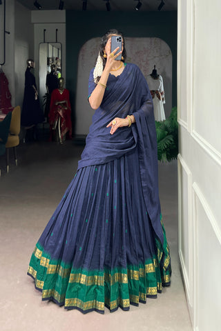 TILTON PURE CHANDERI ZARI WEAVING LEHENGA CHOLI WITH DUPATTA