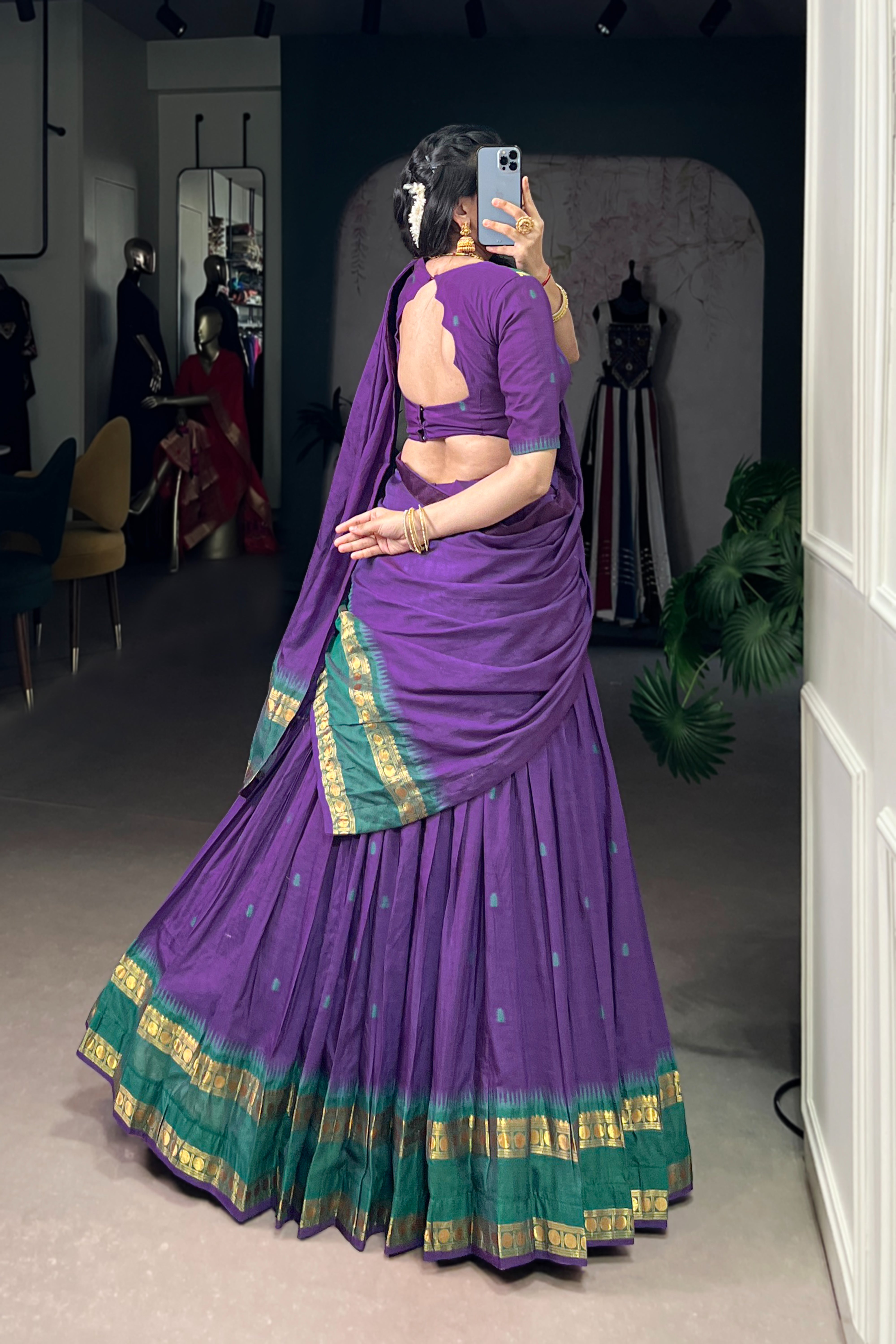 TILTON PURE CHANDERI ZARI WEAVING LEHENGA CHOLI WITH DUPATTA