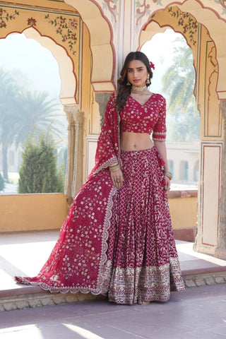 Stylish Designer Viscose Jacquard Lehenga Choli